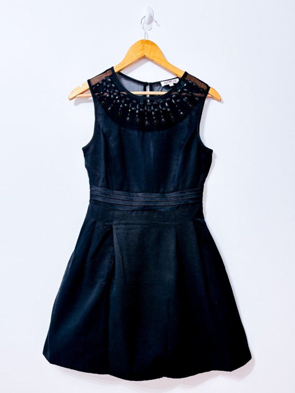 AIROLDI COLLECTION Black Dress | Jeweled Neckline Elegant | Size 6